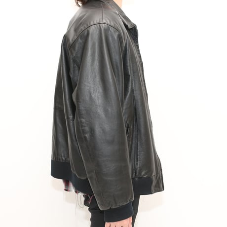 Vintage Single Leather Jacket Black