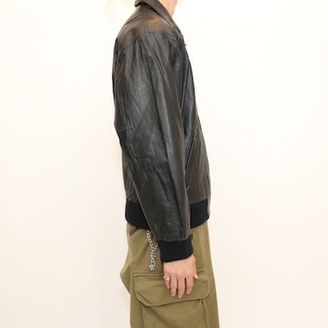 Rib Leather Jacket