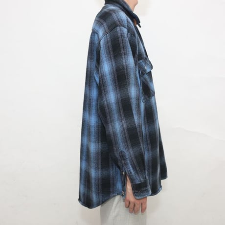 90s Cotton Flannel Ombre Plaid Shirt