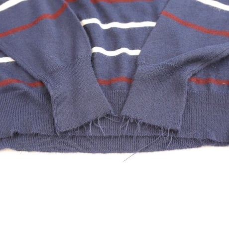 Vintage Puritan Border Pattern Knit Polo L/S Shirt