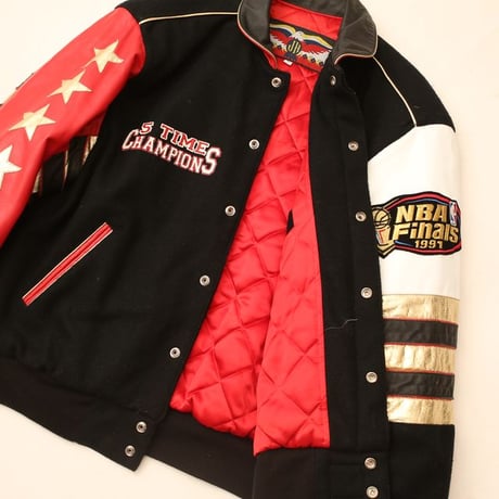 90s JH Design Chicago Bulls 5Time Champion Memorial Jacket