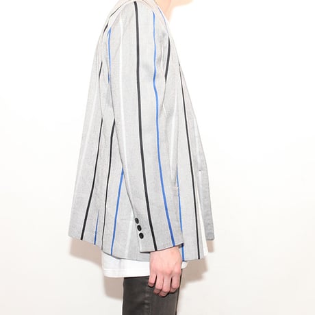 Stripe No Collar Jacket