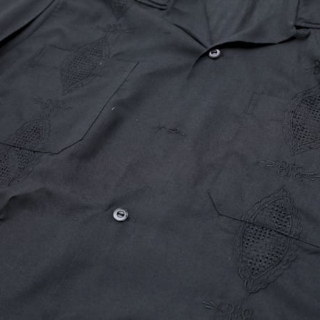 Black Embroidery L/S Shirt