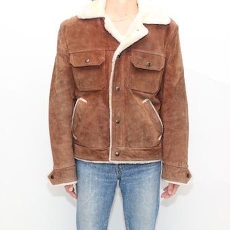 Suede Leather Boa Jacket