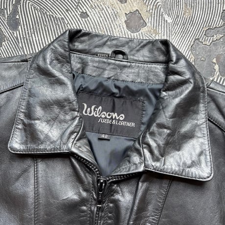 Wilsons Black Rib Leather Jacket