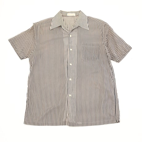 Striped Pattern Open Collar S/S Shirt