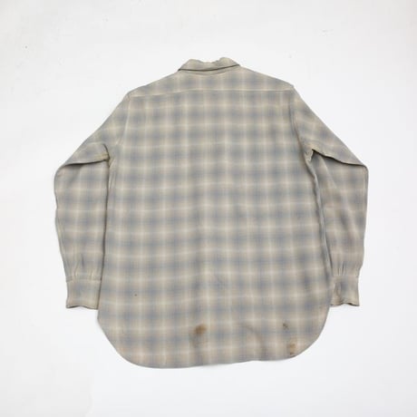 40s Pendleton Ombre Plaid Wool Shirt
