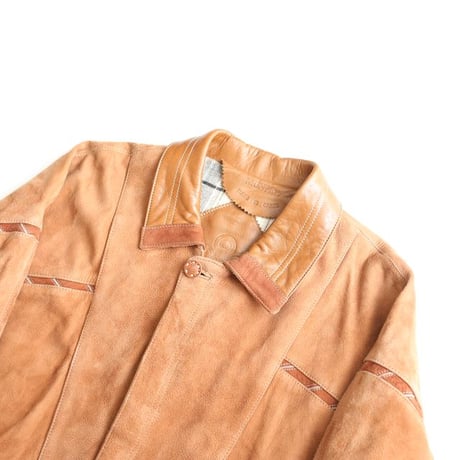 Suede Leather Design Jacket Made in SPAIN Loose Silhouette