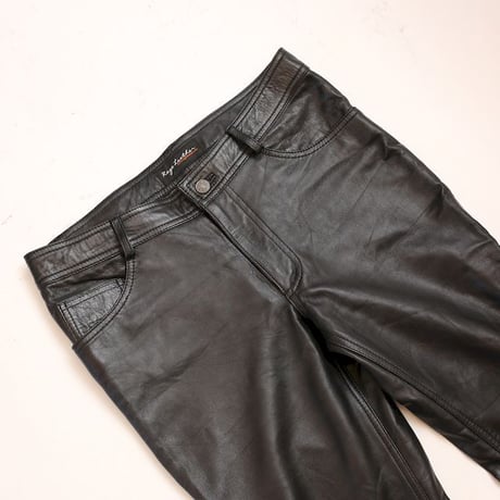 Black Leather Flared Pants