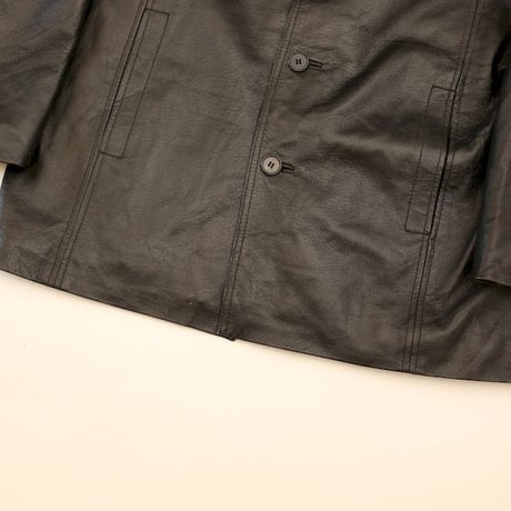 Black Leather Half Coat