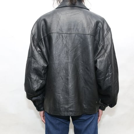 Black Leather Jacket Loose Silhouette