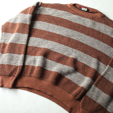 Border Boat Neck Sweater