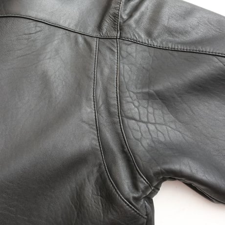 Black Lamb Leather Half Coat