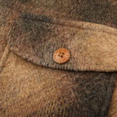 80s Fox Knapp Checked Wool Boa Jacket