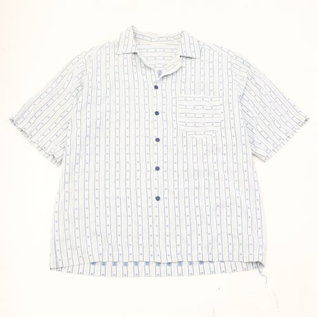 Star & Striped Pattern Open Collar S/S Shirt