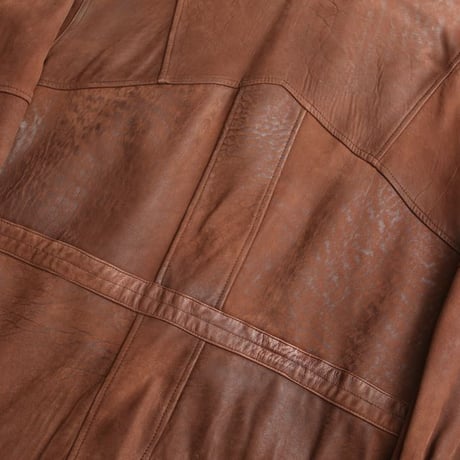 Brown Leather Half Coat