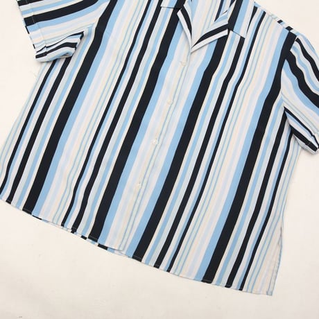 Open Collar Stripe Shirt