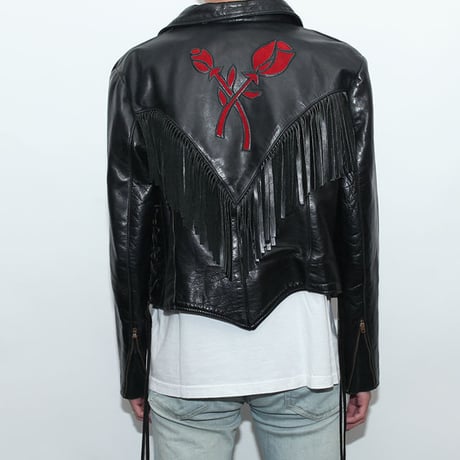 Rose&Fringe Leather Jacket