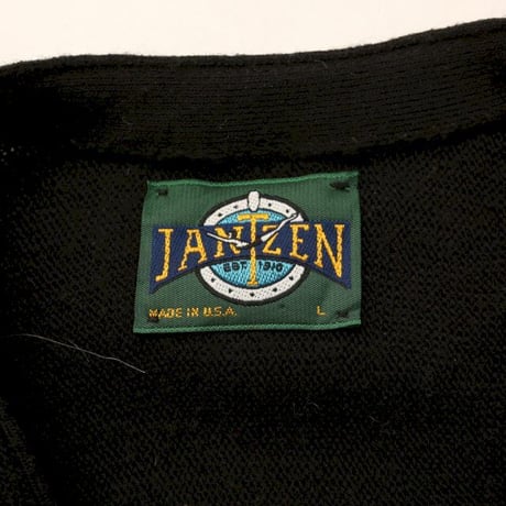 Jantzen Acryl Knit Cardigan Black MADE IN USA