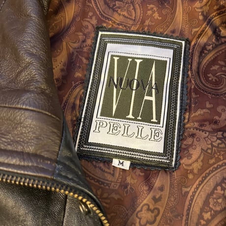 Via Nuova Pelle Stand Collared Leather Jacket