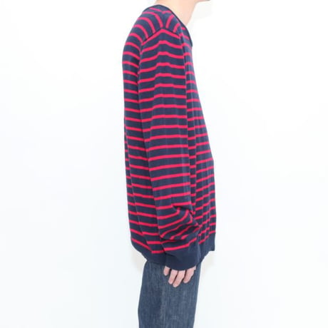 Border Cotton Kint Sweater