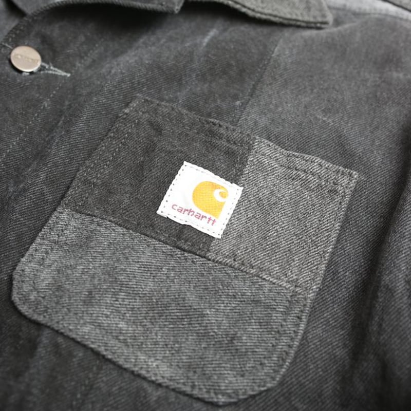 Carhartt 黒 リメイクデニムジャケット Carhartt Patchwork Remake Black Denim Jacket |