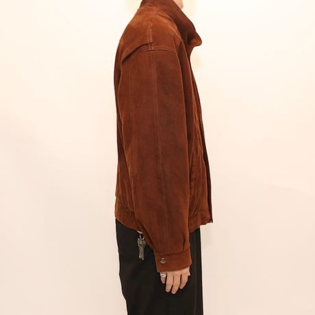 Layered Gimmick Suede Leather Jacket