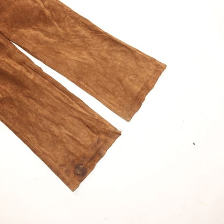 Suede Leather Flared Pants