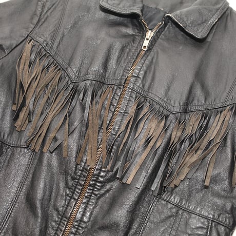 Vintage Fringe Leather Jacket