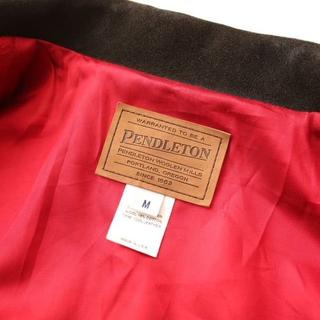 Pendleton Leather Collar Wool Jacket
