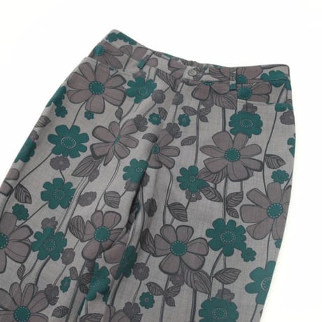 Flower Pattern Boots-Cut Pants