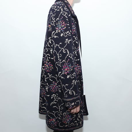 Flower Design Wool Coat