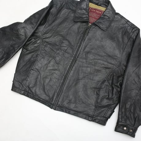 Black Leather Jacket Loose Silhouette