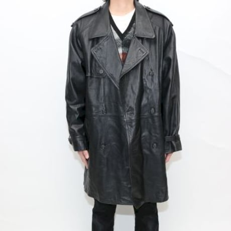 Black Leather Trench Coat