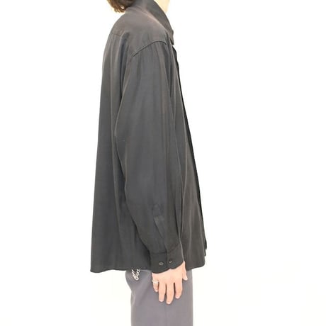 Rayon Plain Black L/S Shirt