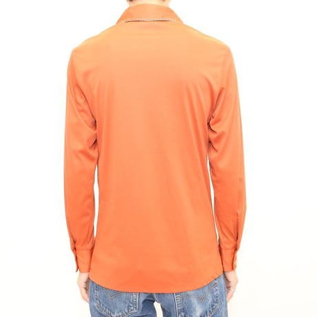 70's Open Collared Polyester L/S Shirt