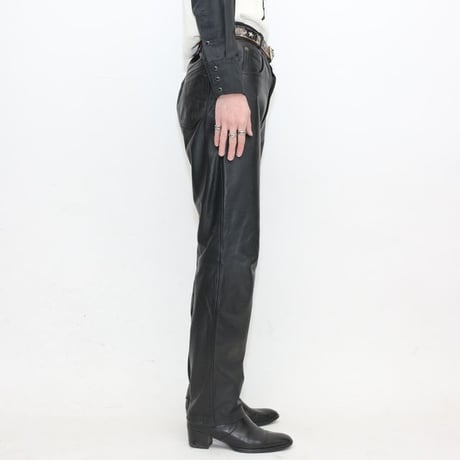 Euro Vintage Black Leather Pants