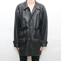 Black Lamb Leather Half Coat