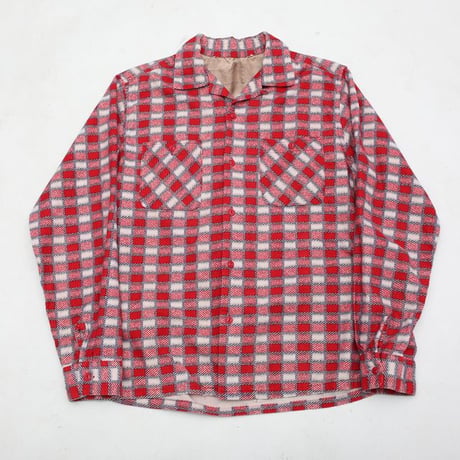 Plaid Print Flannel Open Collared Shirt