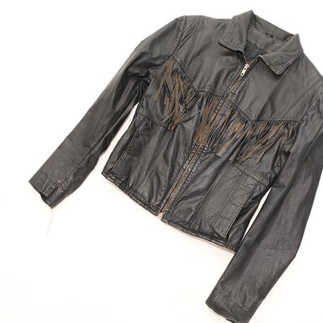 Vintage Fringe Leather Jacket