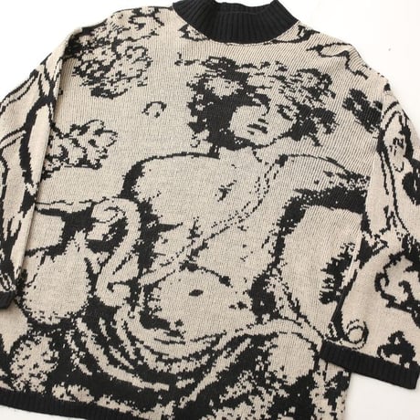 Max Studio Mock Turtleneck Art Knit Sweater