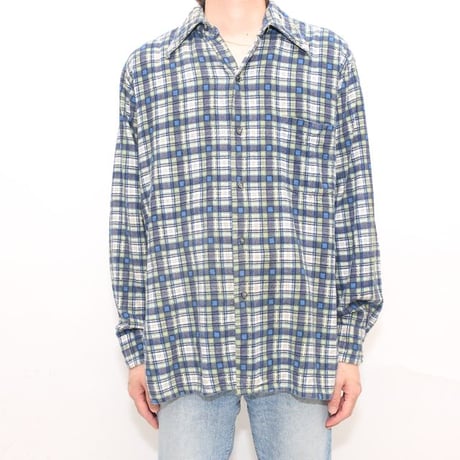 70's Print Flannel Plaid Shirt