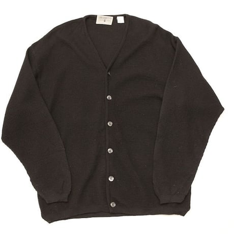 Merino Wool Black Knit Cardigan MADE IN ITALY