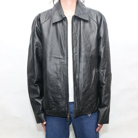 Black Leather Jacket Loose Silhouette