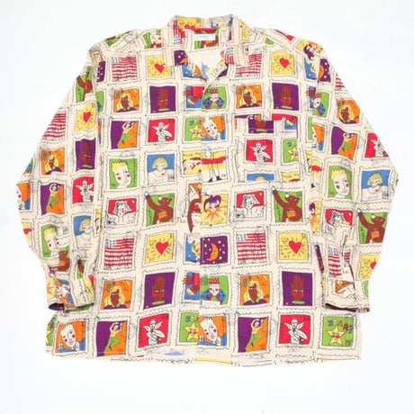 Old Castelbajac Postal Stamps Shirt