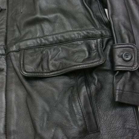 Black Lamb Leather Coat