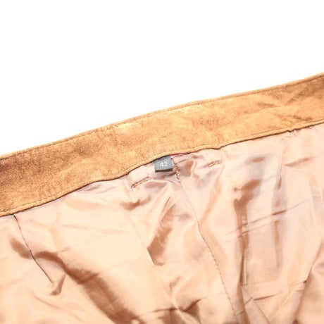Suede Leather Flared Pants