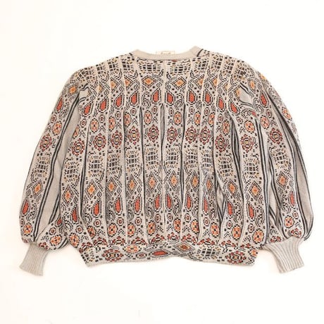 Pleats Design Lame Knit Cardigan