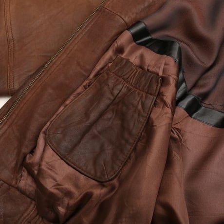 Layered Gimmick Brown Leather Jacket