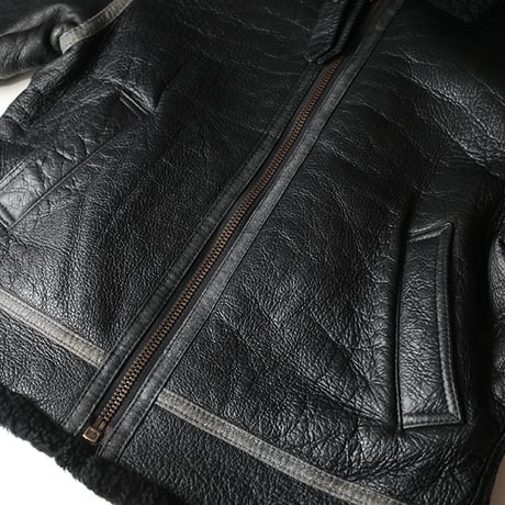 B-3 Mouton Leather Jacket Black